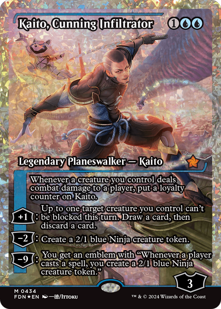 Kaito, Cunning Infiltrator (Showcase) (Frature Foil) [Foundations] | Amazing Games TCG