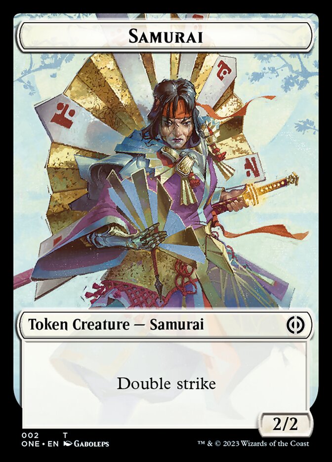 Rebel // Samurai Double-Sided Token [Phyrexia: All Will Be One Tokens] | Amazing Games TCG