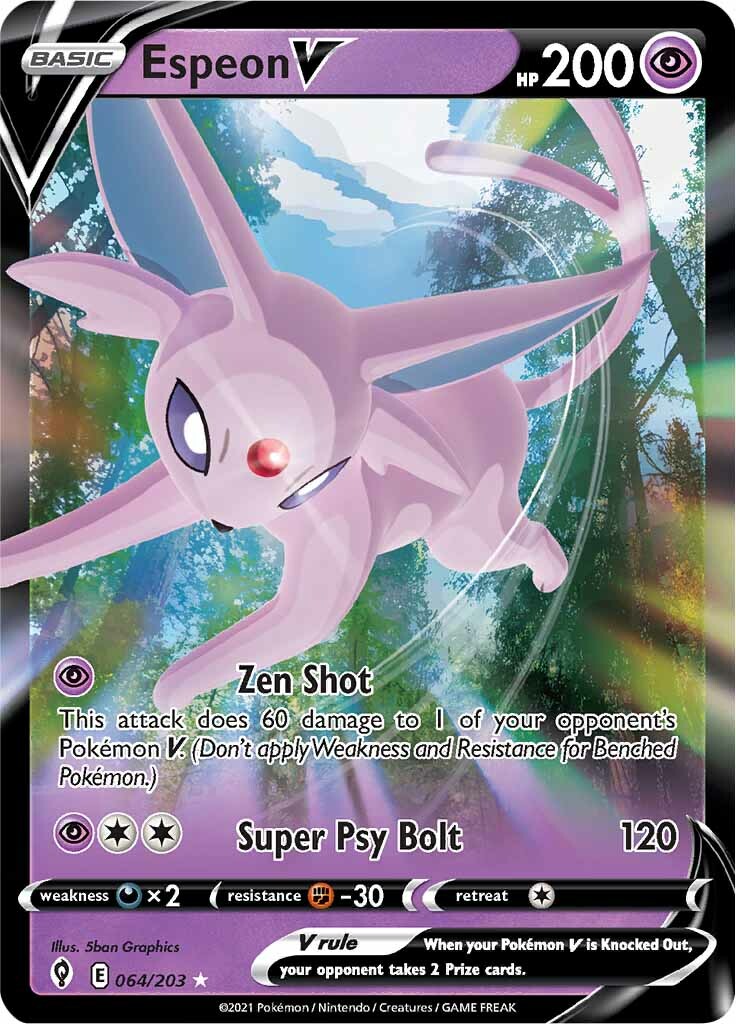 Espeon V (064/203) [Sword & Shield: Evolving Skies] | Amazing Games TCG