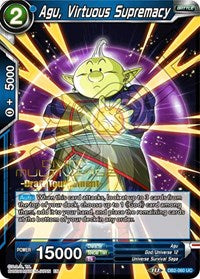 Agu, Virtuous Supremacy (Divine Multiverse Draft Tournament) (DB2-060) [Tournament Promotion Cards] | Amazing Games TCG