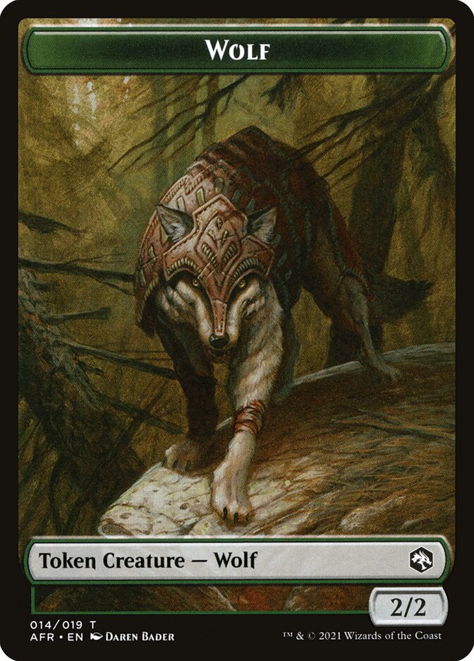 Wolf // Mordenkainen Emblem Double-Sided Token [Dungeons & Dragons: Adventures in the Forgotten Realms Tokens] | Amazing Games TCG