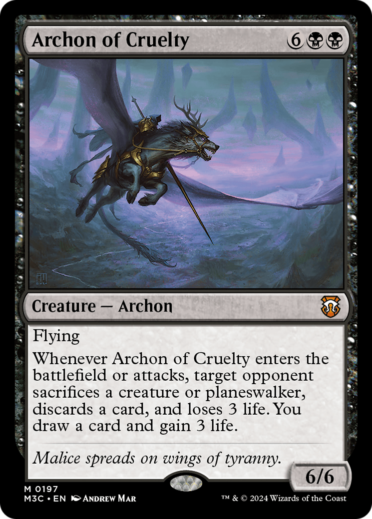 Archon of Cruelty (Ripple Foil) [Modern Horizons 3 Commander] | Amazing Games TCG