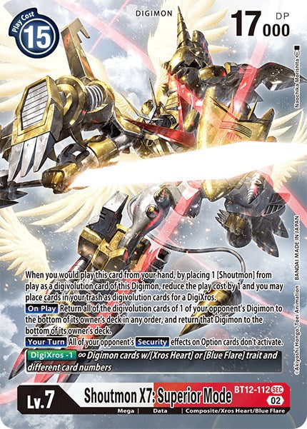 Shoutmon X7: Superior Mode [BT12-112] (Alternate Art) [Across Time] | Amazing Games TCG