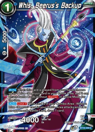 Whis, Beerus's Backup (BT16-039) [Realm of the Gods] | Amazing Games TCG