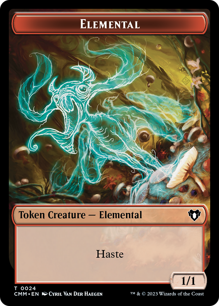 Elemental (0024) // Phyrexian Germ Double-Sided Token [Commander Masters Tokens] | Amazing Games TCG