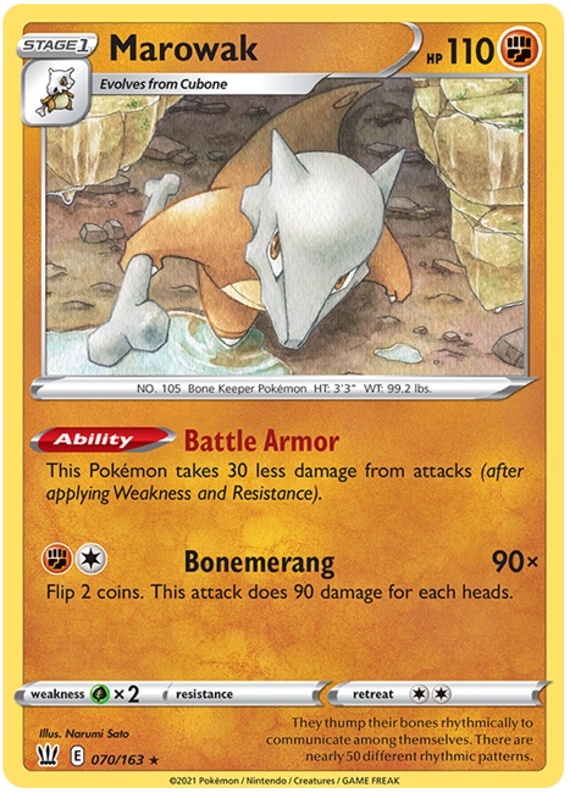 Marowak (070/163) [Sword & Shield: Battle Styles] | Amazing Games TCG