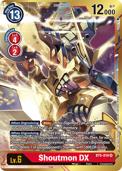 Shoutmon DX [BT5-019] (Alternate Art) [Battle of Omni] | Amazing Games TCG