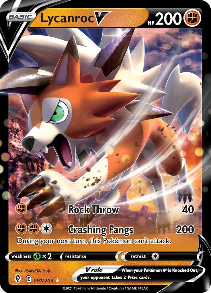 Lycanroc V (091/203) [Sword & Shield: Evolving Skies] | Amazing Games TCG