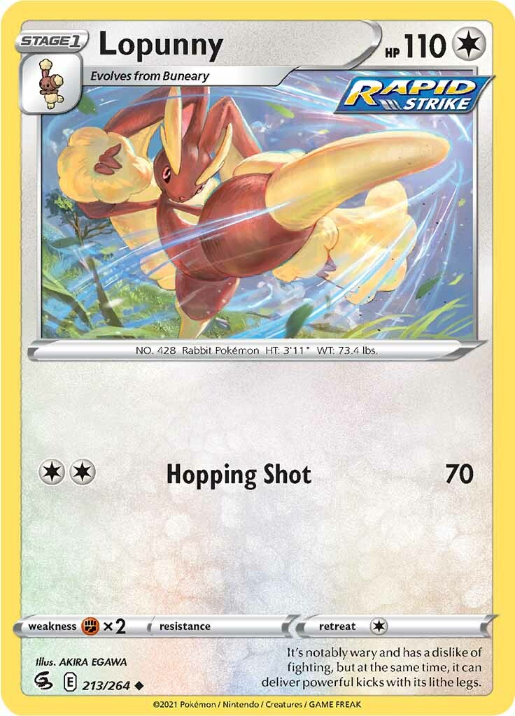 Lopunny (213/264) [Sword & Shield: Fusion Strike] | Amazing Games TCG