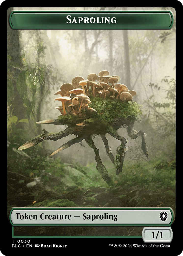 Saproling // Treasure Double-Sided Token [Bloomburrow Commander Tokens] | Amazing Games TCG