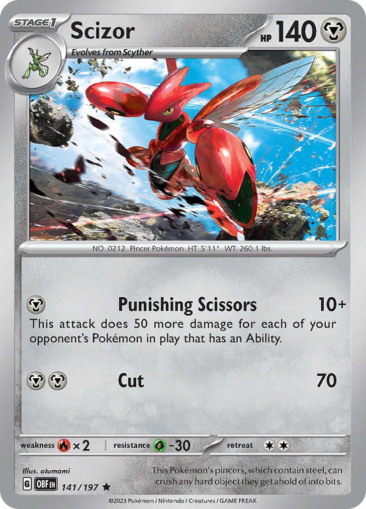 Scizor (141/197) [Scarlet & Violet: Obsidian Flames] | Amazing Games TCG