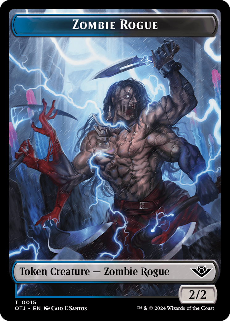 Zombie Rogue Token [Outlaws of Thunder Junction Tokens] | Amazing Games TCG