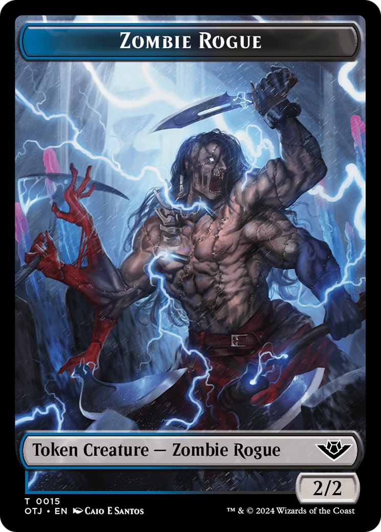 Mercenary // Zombie Rogue Double-Sided Token [Outlaws of Thunder Junction Tokens] | Amazing Games TCG