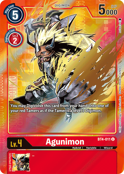 Agunimon [BT4-011] (Alternate Art) [Great Legend] | Amazing Games TCG