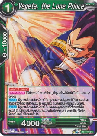 Vegeta, the Lone Prince (BT10-068) [Rise of the Unison Warrior 2nd Edition] | Amazing Games TCG