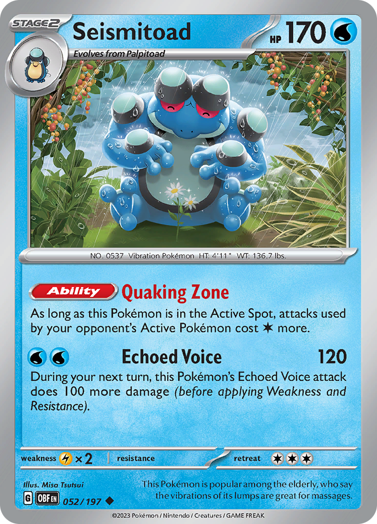 Seismitoad (052/197) [Scarlet & Violet: Obsidian Flames] | Amazing Games TCG