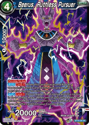 Beerus, Ruthless Pursuer (BT16-036) [Realm of the Gods] | Amazing Games TCG