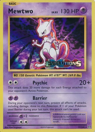 Mewtwo (51/108) (XY Evolutions Prerelease) [XY: Black Star Promos] | Amazing Games TCG