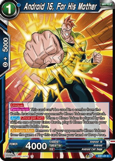 Android 16, For His Mother (EB1-21) [Battle Evolution Booster] | Amazing Games TCG