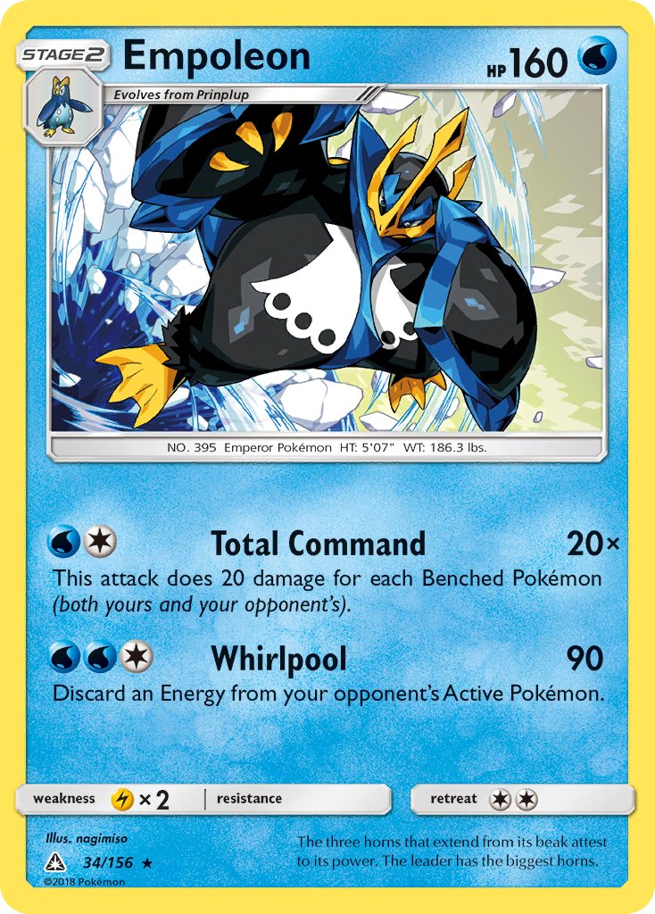 Empoleon (34/156) (Cracked Ice Holo) (Theme Deck Exclusive) [Sun & Moon: Ultra Prism] | Amazing Games TCG