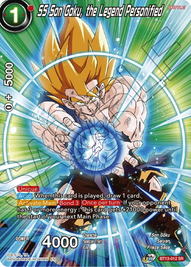 SS Son Goku, the Legend Personified (BT13-012) [Theme Selection: History of Son Goku] | Amazing Games TCG