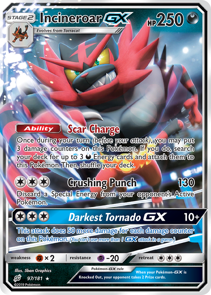 Incineroar GX (97/181) [Sun & Moon: Team Up] | Amazing Games TCG