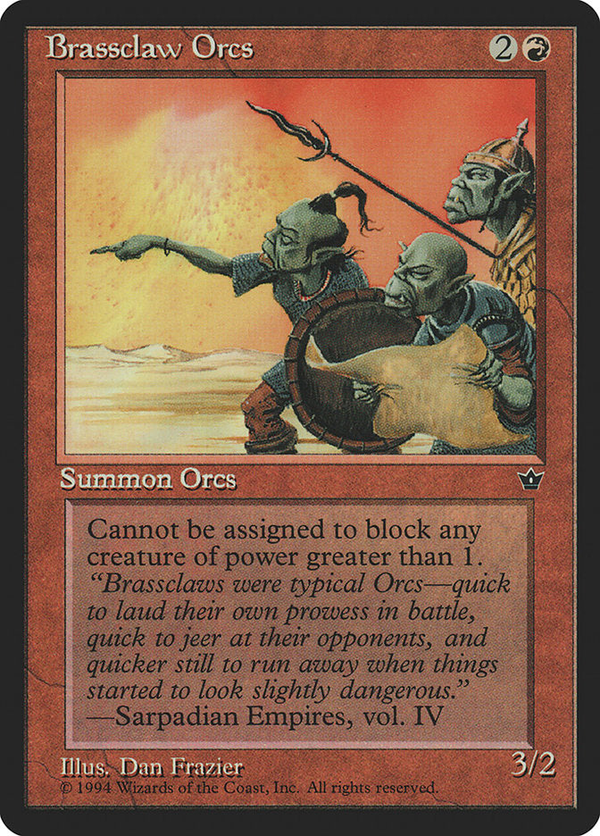 Brassclaw Orcs (Dan Frazier) [Fallen Empires] | Amazing Games TCG