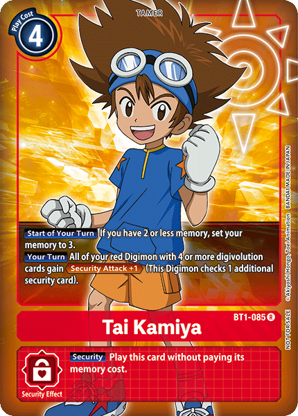 Tai Kamiya [BT1-085] (Buy-A-Box Promo) [Release Special Booster Ver.1.0 Promos] | Amazing Games TCG