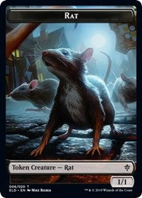 Rat // Food (17) Double-sided Token [Throne of Eldraine Tokens] | Amazing Games TCG