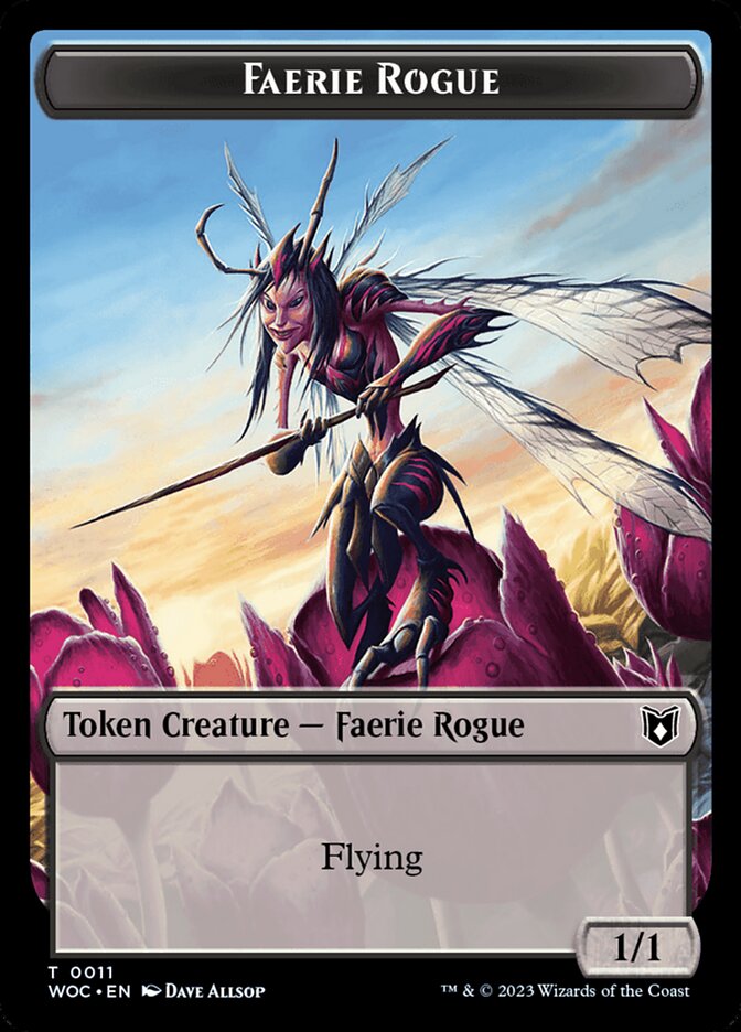 Faerie Rogue // Faerie (0011) Double-Sided Token [Wilds of Eldraine Commander Tokens] | Amazing Games TCG