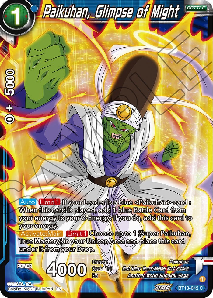 Paikuhan, Glimpse of Might (BT18-042) [Dawn of the Z-Legends] | Amazing Games TCG