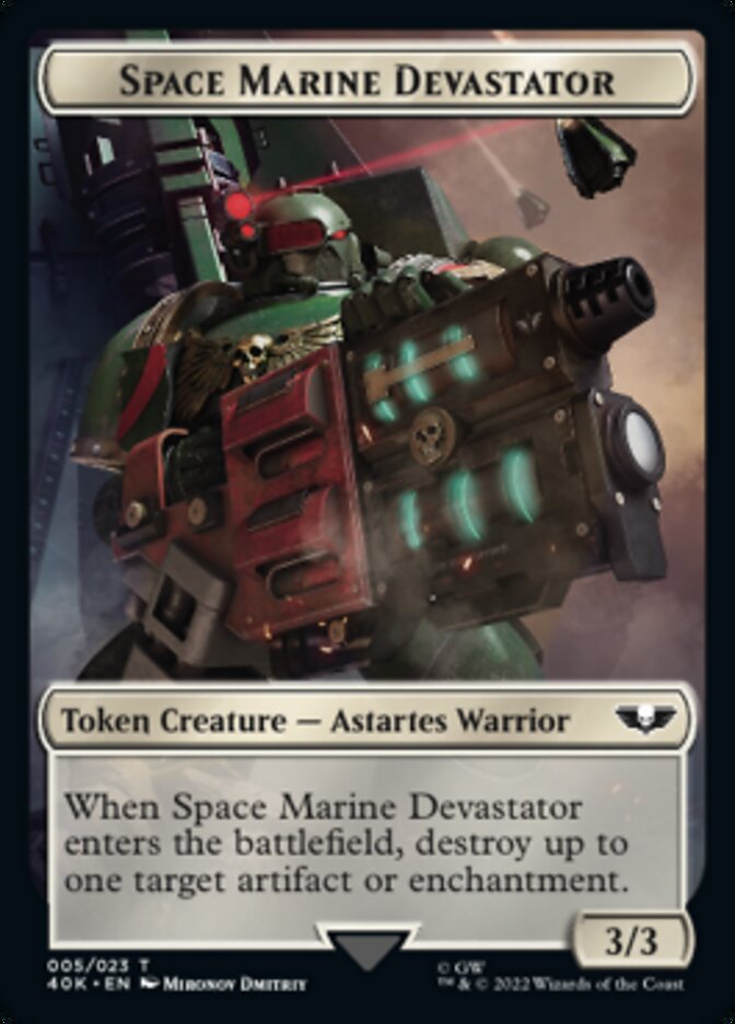 Soldier (002) // Space Marine Devastator Double-sided Token [Universes Beyond: Warhammer 40,000 Tokens] | Amazing Games TCG