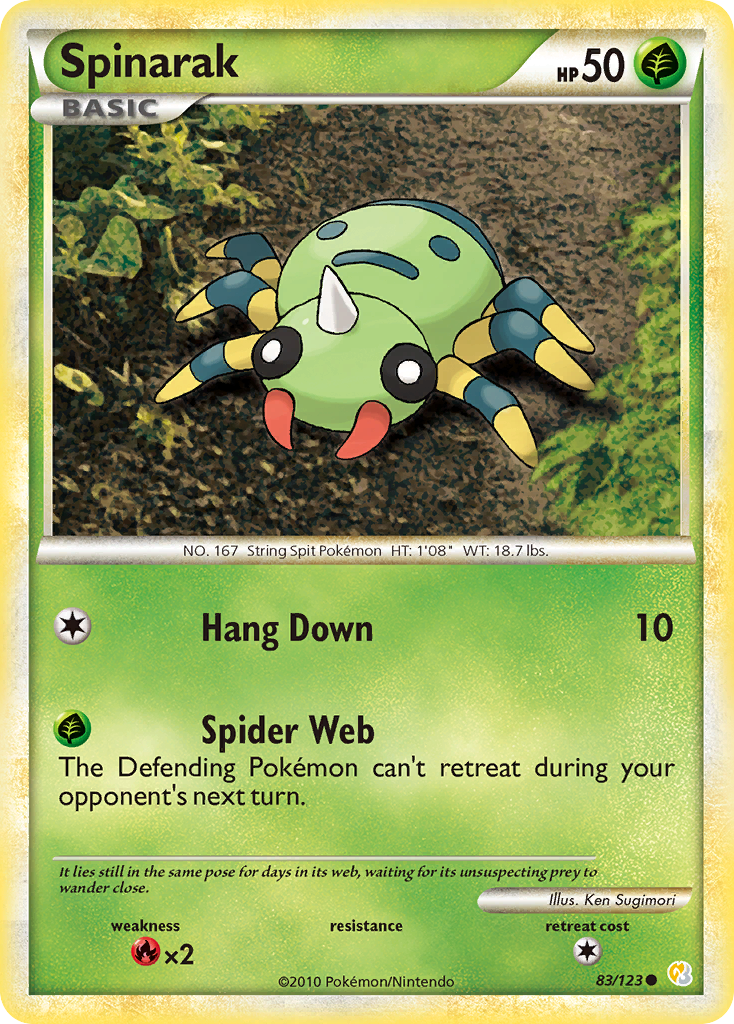 Spinarak (83/123) [HeartGold & SoulSilver: Base Set] | Amazing Games TCG