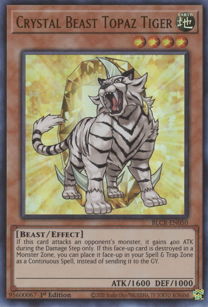 Crystal Beast Topaz Tiger [BLCR-EN050] Ultra Rare | Amazing Games TCG