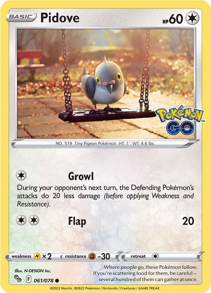 Pidove (061/078) [Pokémon GO] | Amazing Games TCG