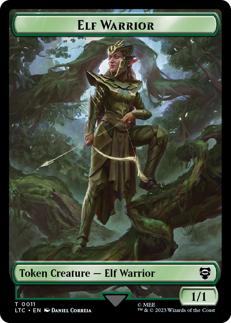 Elf Warrior // Bird Double Sided Token [The Lord of the Rings: Tales of Middle-Earth Commander Tokens] | Amazing Games TCG