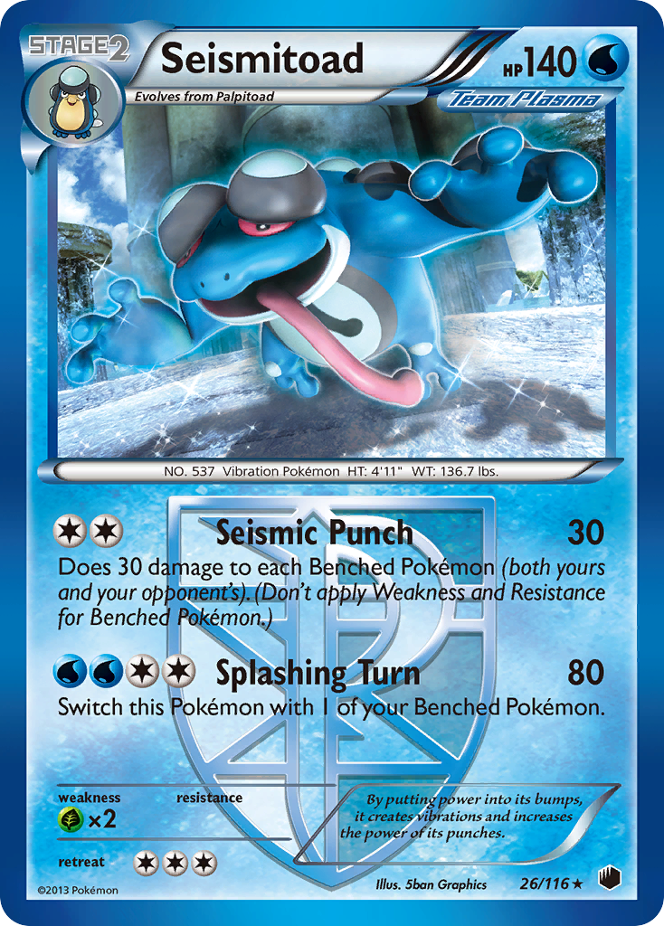 Seismitoad (26/116) [Black & White: Plasma Freeze] | Amazing Games TCG