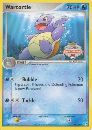 Wartortle (42/100) (States Championship Promo) [EX: Crystal Guardians] | Amazing Games TCG