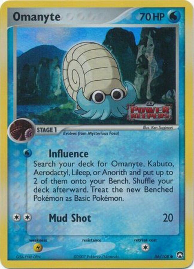 Omanyte (56/108) (Stamped) [EX: Power Keepers] | Amazing Games TCG