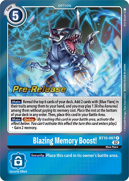 Blazing Memory Boost! [BT10-097] [Xros Encounter Pre-Release Cards] | Amazing Games TCG