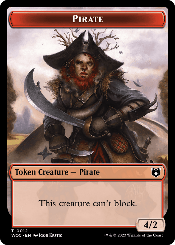 Pirate // Human Double-Sided Token [Wilds of Eldraine Commander Tokens] | Amazing Games TCG