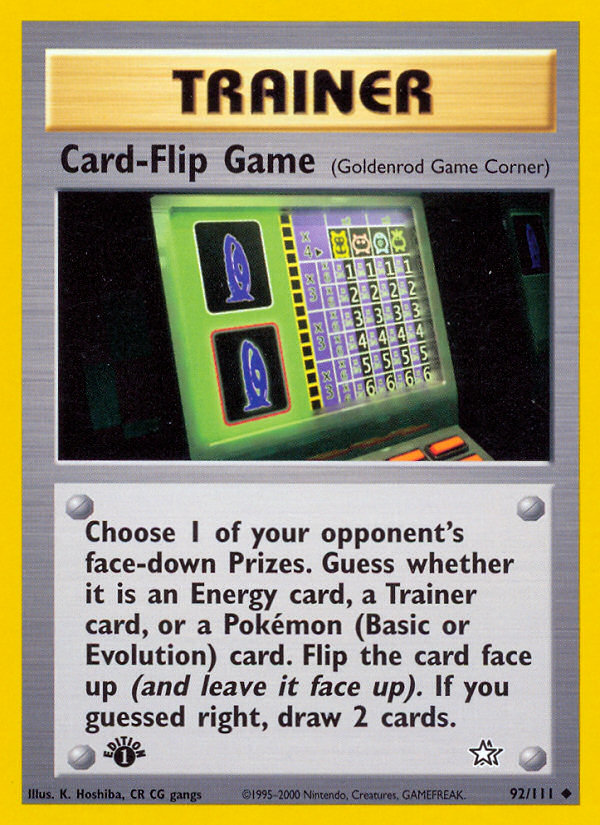 Card-Flip Game (92/111) [Neo Genesis 1st Edition] | Amazing Games TCG