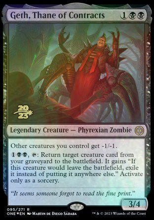 Geth, Thane of Contracts [Phyrexia: All Will Be One Prerelease Promos] | Amazing Games TCG