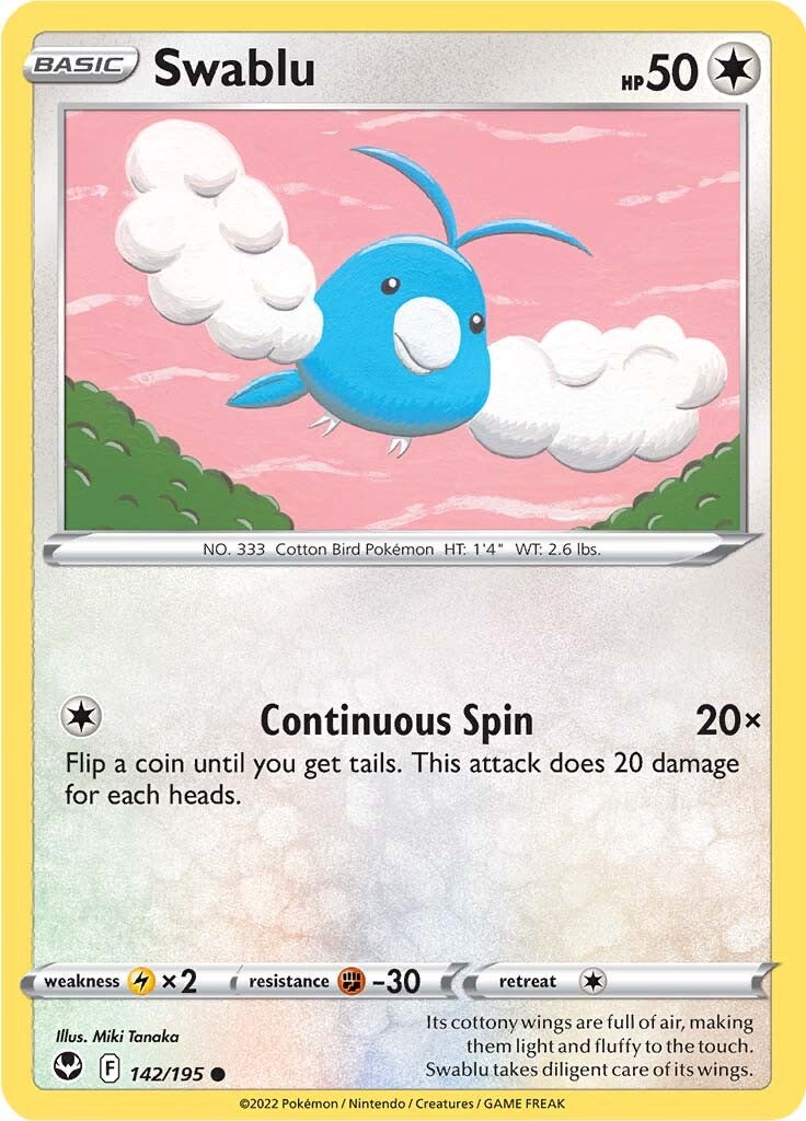 Swablu (142/195) [Sword & Shield: Silver Tempest] | Amazing Games TCG