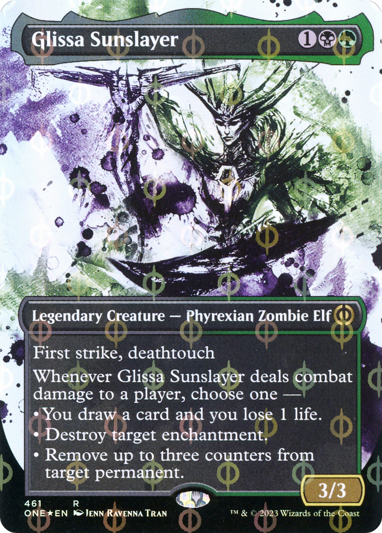 Glissa Sunslayer (Borderless Ichor Step-and-Compleat Foil) [Phyrexia: All Will Be One] | Amazing Games TCG