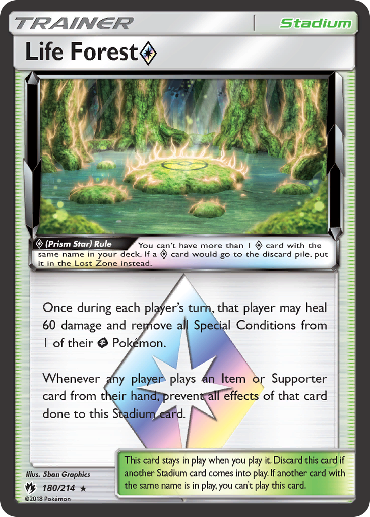 Life Forest (180/214) (Prism Star) [Sun & Moon: Lost Thunder] | Amazing Games TCG