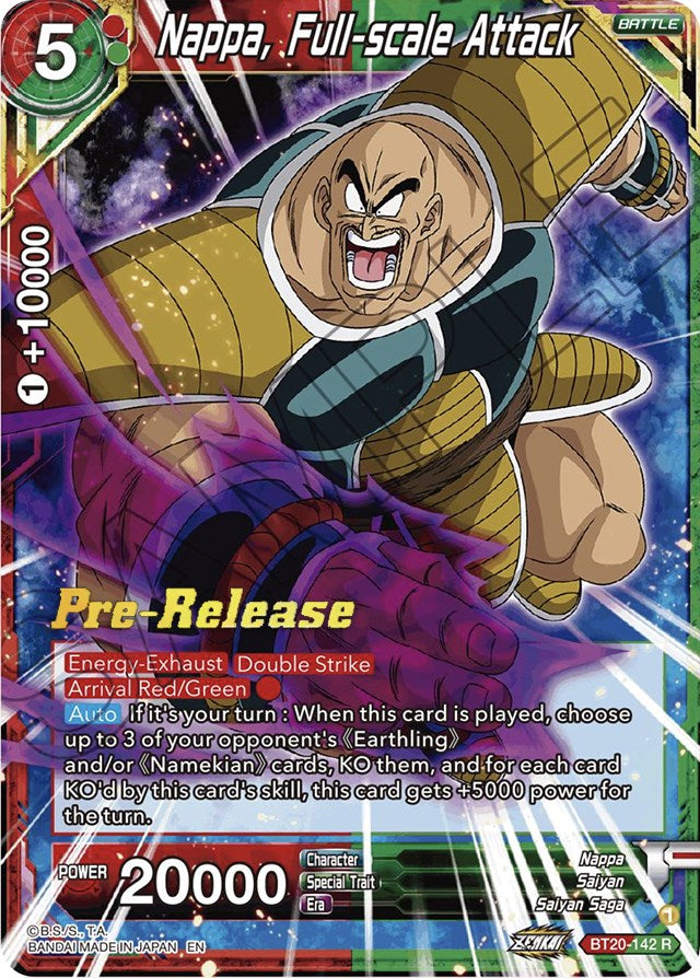 Nappa, Full-scale Attack (BT20-142) [Power Absorbed Prerelease Promos] | Amazing Games TCG