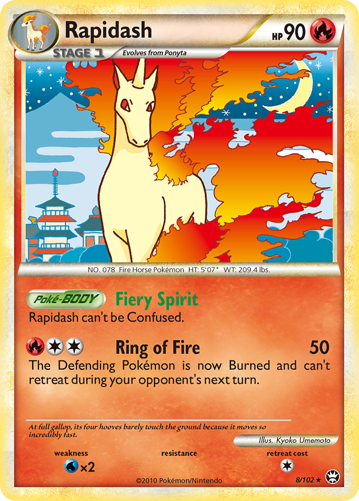 Rapidash (8/102) [HeartGold & SoulSilver: Triumphant] | Amazing Games TCG