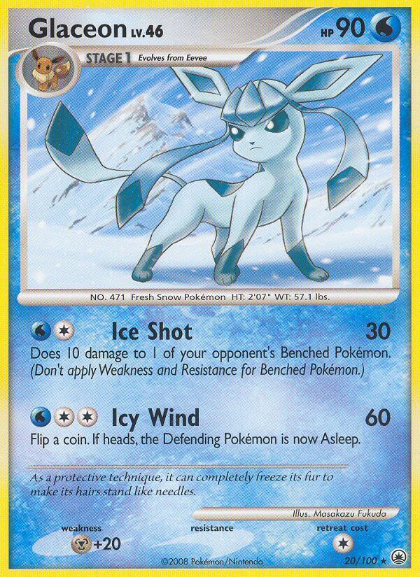 Glaceon (20/100) (Theme Deck Exclusive) [Diamond & Pearl: Majestic Dawn] | Amazing Games TCG