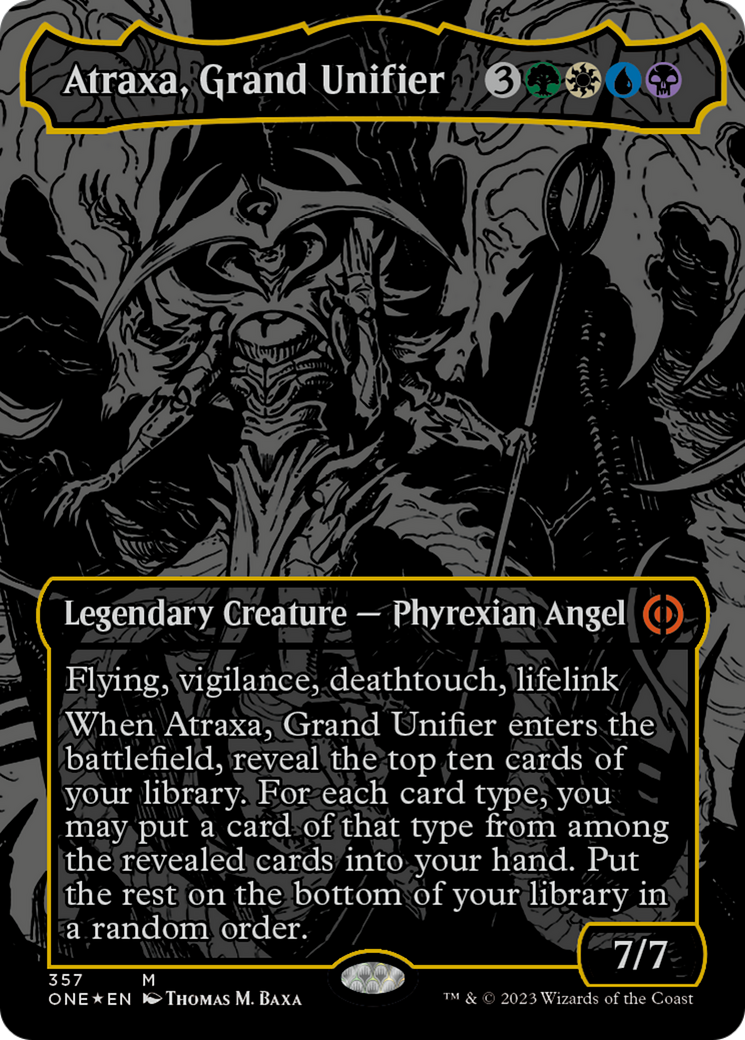 Atraxa, Grand Unifier (Oil Slick Raised Foil) [Phyrexia: All Will Be One] | Amazing Games TCG